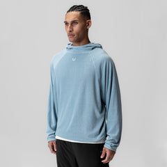 1054. Towel Terry Reversible Hoodie - Light Sky