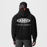 0874. Tech-Terry™ Zip Pocket Hoodie - Black "Global Reach"