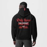 0874. Tech-Terry™ Zip Pocket Hoodie - Black "Risk Protocol"