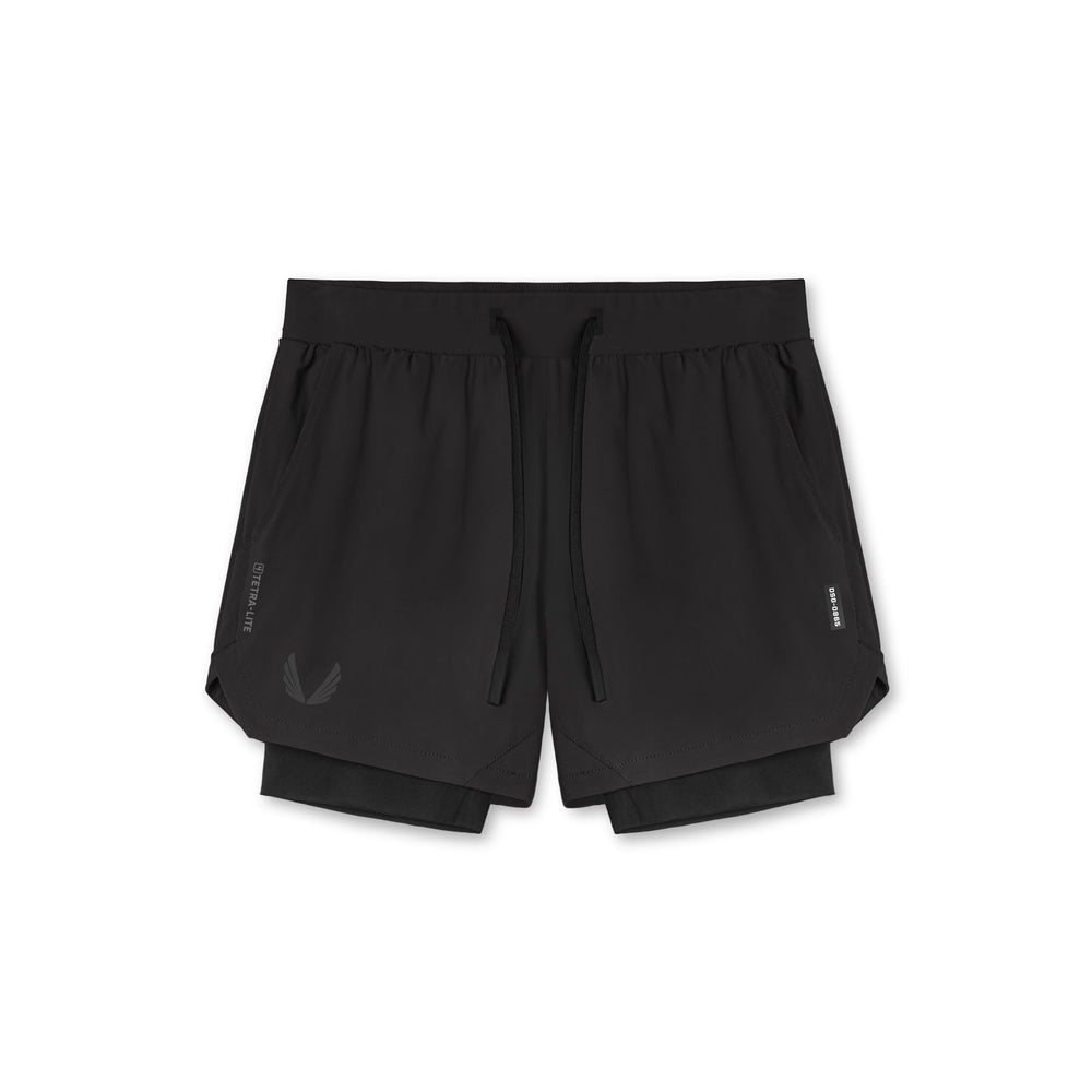 0865. Tetra-Lite® 5" Liner Short - Black "Wings"/Black
