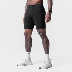 0746. WarpFlexx® Side Pocket 1/2-Length Legging - Black