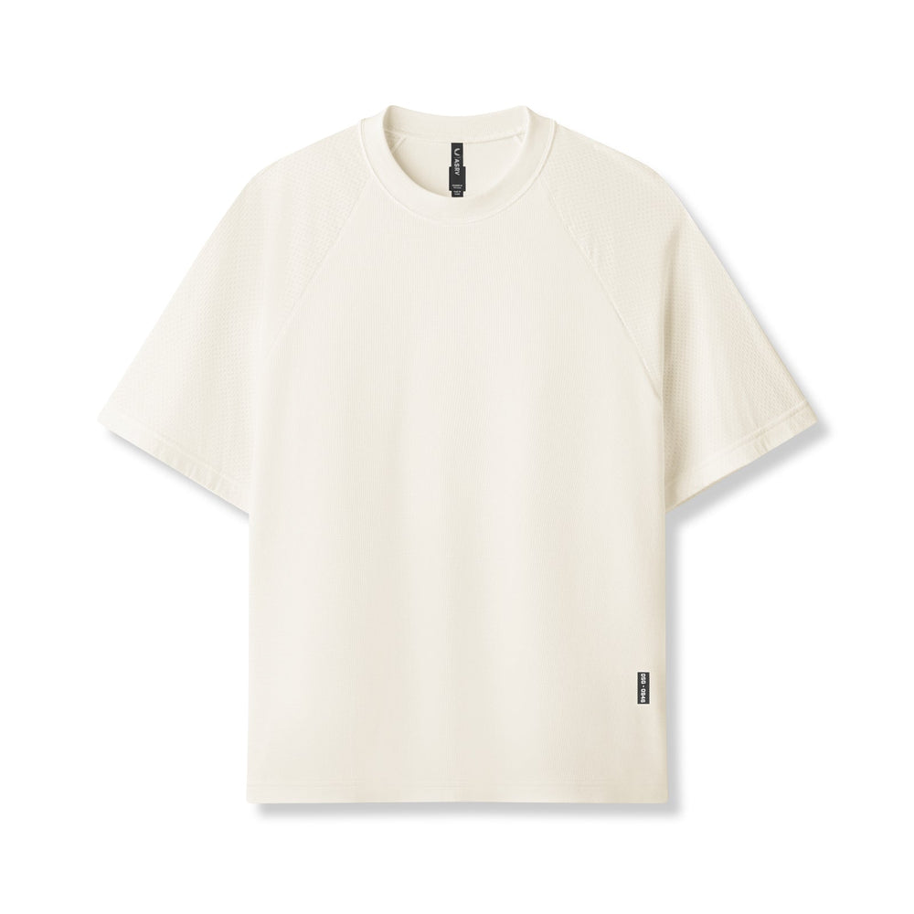 0946. Waffle Knit Oversized Tee - Cream