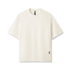 0946. Waffle Knit Oversized Tee - Cream