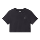 W082. SUPIMA® Ice-Skin™ Reversible Crop Tee - Black/Black
