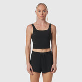 W022. LYCRA® 2-in-1 Tank Top - Black