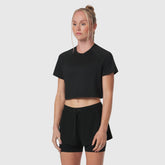 W018. AeroSilver® Cropped Tee - Black