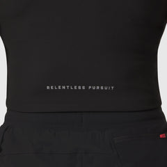 W023. LYCRA® Ribbed Mockneck Tank - Black