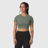 W019. LYCRA® Cropped Tee - Sage