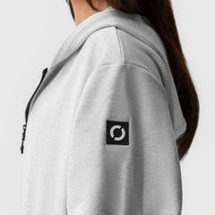 ASRV x Equinox Sorona® French-Terry Oversized Zip Hoodie - Heather Gre