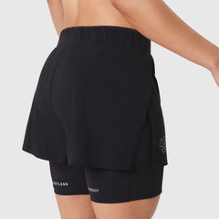 W087. Aerotex™ Side Split Liner Short - Black