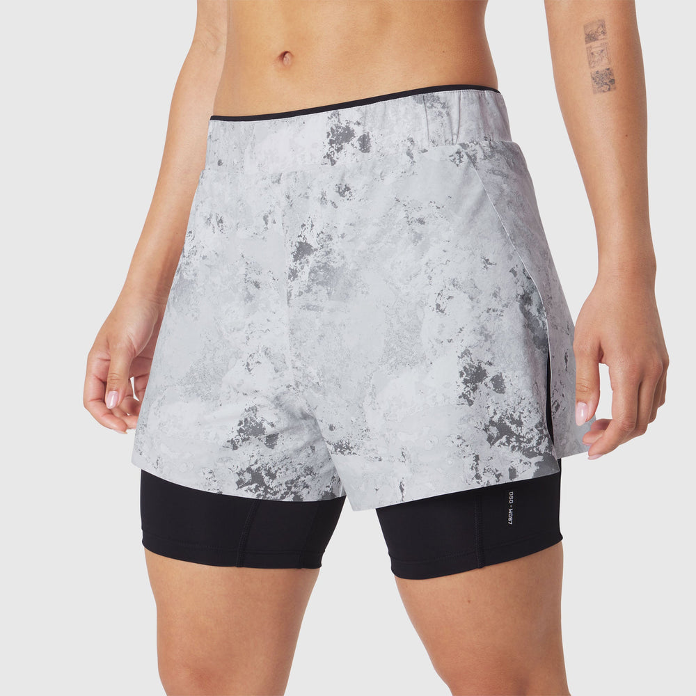 W087. Aerotex™ Side Split Liner Short - Sedona Snow Camo
