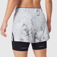 W087. Aerotex™ Side Split Liner Short - Sedona Snow Camo