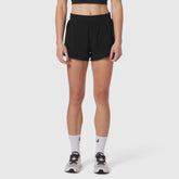 W026. Aerotex™ Side Split Run Short - Black