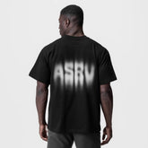 0797. Tech Essential™ Relaxed Tee - Black "Motion Blur"