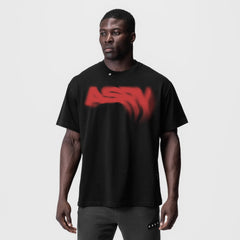 0797. Tech Essential™ Relaxed Tee - Black "Risk Protocol"