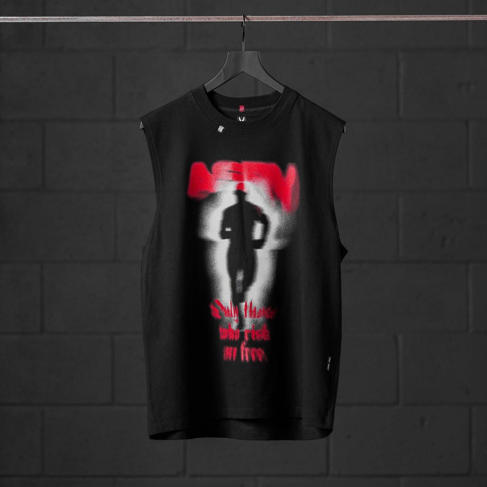 0807. Tech Essential™ Relaxed Cutoff - Black "Ghost Trace"
