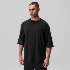 1086. Supima® 3/4-Sleeve Oversized Tee - Black