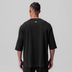 1086. Supima® 3/4-Sleeve Oversized Tee - Black