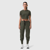 W019. LYCRA® Cropped Tee - Olive