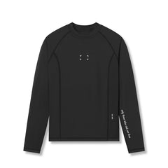 0908. WarpFlexx® Compression Mock Neck Long Sleeve - Black "Space Brac