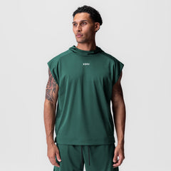 0983. Reversible 2-in-1 Cutoff Hoodie - Forest Green