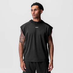 0983. Reversible 2-in-1 Cutoff Hoodie - Black