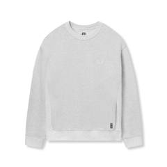 0984. Herringbone Terry Crewneck - Heather Grey