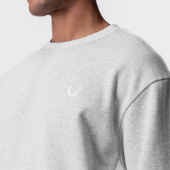 0984. Herringbone Terry Crewneck - Heather Grey