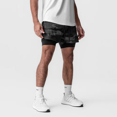 0865. Tetra-Lite® 5" Liner Short - Black Camo "Wings"/Black