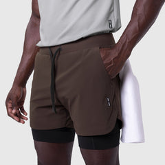 0865. Tetra-Lite® 5" Liner Short - Dark Earth "Wings"/Black