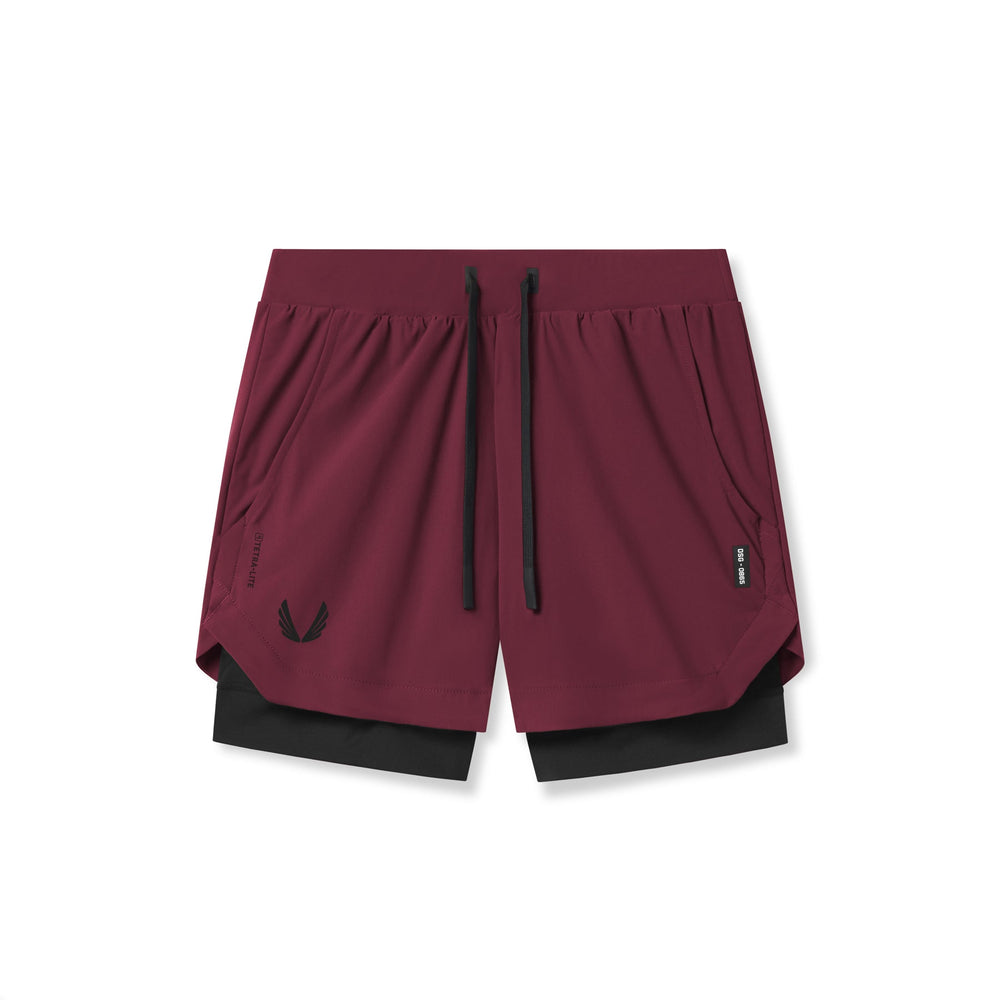 0865. Tetra-Lite® 5" Liner Short - Crimson "Wings"/Black