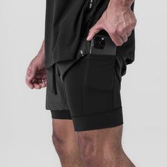 0865. Tetra-Lite® 5" Liner Short - Space Grey "Wings"/Black
