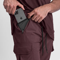 0437. Tetra-Lite® Cargo High Rib Jogger - Faded Plum