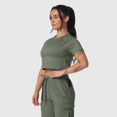 W018. AeroSilver® Cropped Tee - Sage