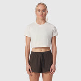 W018. AeroSilver® Cropped Tee - Ivory Cream