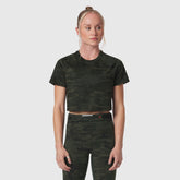 W018. AeroSilver® Cropped Tee - Dark Camo
