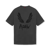 0797. Tech Essential™ Relaxed Tee - Space Grey/Black "Brush Wings/ASRV
