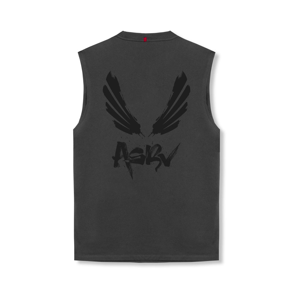 0807. Tech Essential™ Relaxed Cutoff - Space Grey/Black "Brush Wings/A