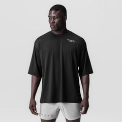 0841. 3D-Lite® 2.0 Lycra® 3/4-Sleeve Oversized Tee - Black "Brush Wing