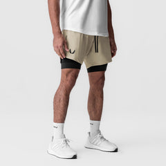 0866. Tetra-Lite® 7" Liner Short - Sand Smoke "Wings"/Black