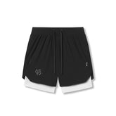 0866. Tetra-Lite® 7" Liner Short - Black "Cyber"/White
