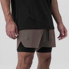 0865. Tetra-Lite® 5" Liner Short - Deep Taupe "Wings"/Black