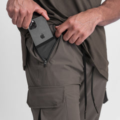 0437. Tetra-Lite® Cargo High Rib Jogger - Deep Taupe
