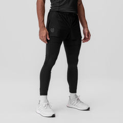 0911. Tetra-Lite® 2-in-1 High Split Legging Short - Black "Cyber"/Blac
