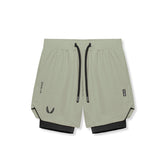 0866. Tetra-Lite® 7" Liner Short - Sage "Wings"/Black