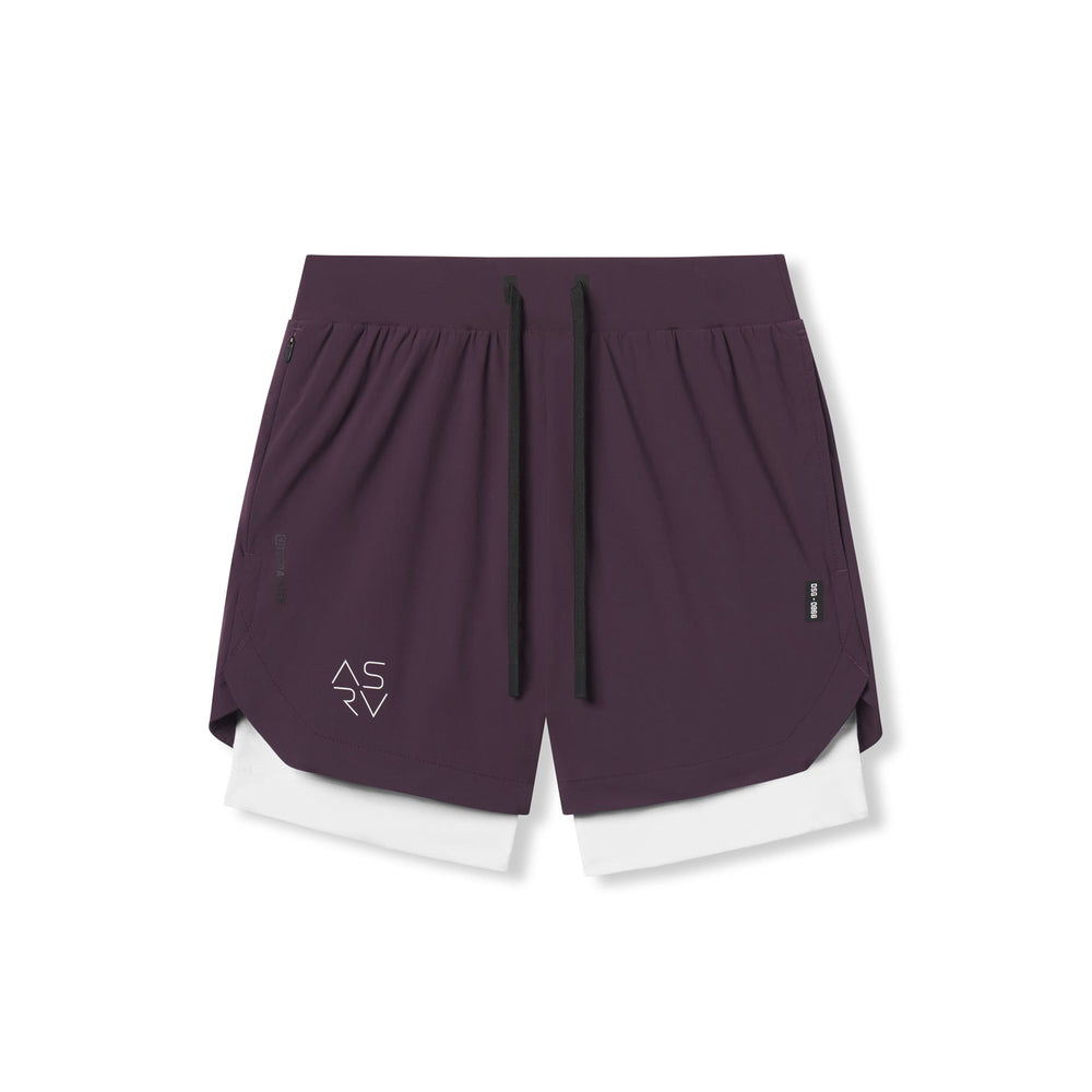 0866. Tetra-Lite® 7" Liner Short - Deep Purple "Cyber"/White