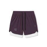 0866. Tetra-Lite® 7" Liner Short - Deep Purple "Cyber"/White