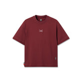 1026. Herringbone Terry Oversized Cinch Tee - Crimson