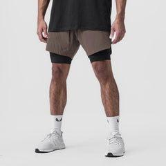 0866. Tetra-Lite® 7" Liner Short - Deep Taupe "ASRV"/Black