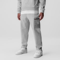0914. Tech-Terry™ Paneled Cinch Cargo Jogger - Heather Grey/Wave-Dye